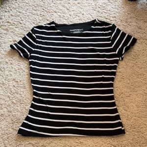Black and White Striped Top
